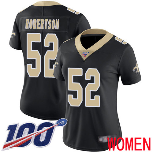 New Orleans Saints Limited Black Women Craig Robertson Home Jersey NFL Football 52 100th Season Vapor Untouchable Jersey